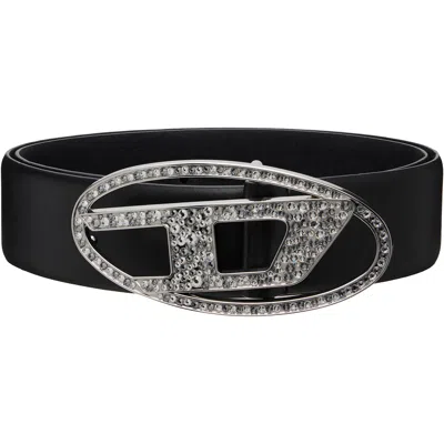 Diesel Black B-1dr Strass Belt In T8013