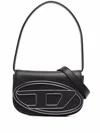 Diesel Black Leather 1dr Shoulder Bag In Black