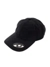 Diesel Black Baseball Cap With Oval D Cut-out In Cotton Man In Black