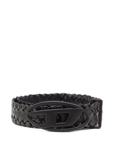 Diesel Black Belt With Logo Buckle