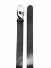 Diesel Black Belt With Oval D Logo Buckle Closure In Leather Man In Black
