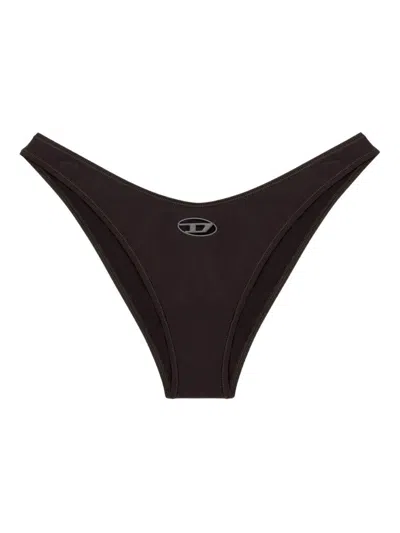 Diesel Black Bikini Bottoms With Logo  In Brown