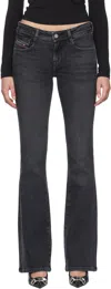 Diesel Blue Bootcut Mid Rise Jeans In Black