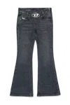 Diesel Black Bootcut Jeans With Buckle In Black