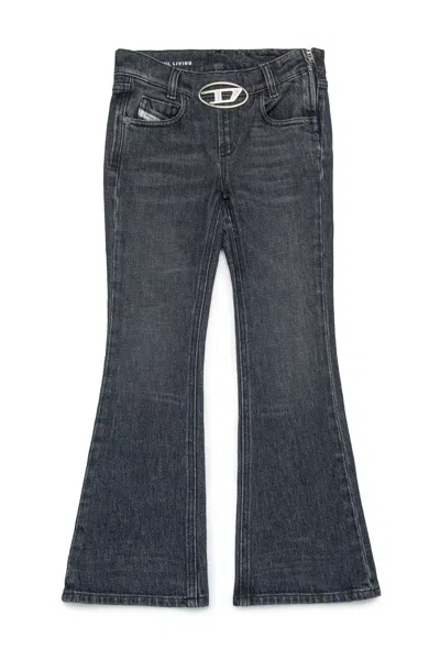 Diesel Kids' Black Bootcut Jeans With Buckle