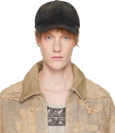 Diesel Black C-run-wash Cap In 9xx