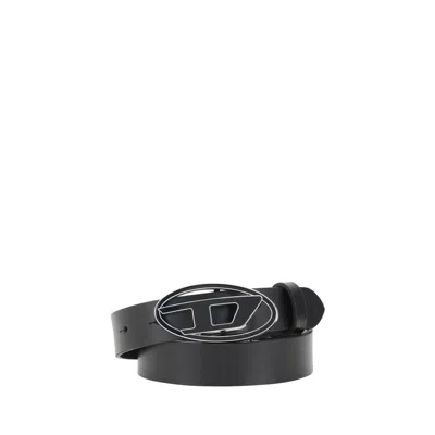 Diesel Black Calf Leather Bos Taurus Regular Belt
