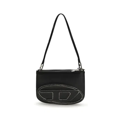 DIESEL BLACK CALF LEATHER BOS TAURUS SHOULDER BAG