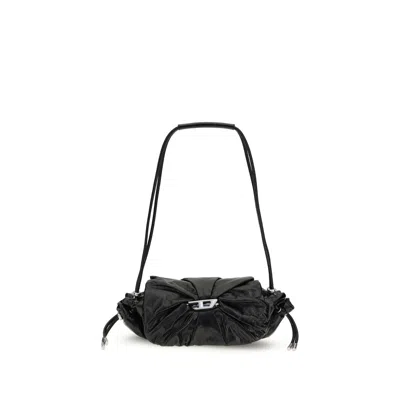 Diesel Black Calf Leather Bos Taurus Shoulder Bag