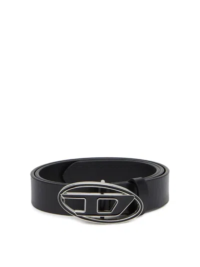 Diesel 1dr Leather Belt In Black