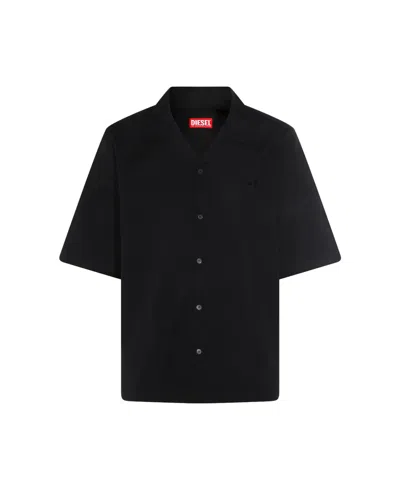Diesel Black Camp Collar Button Shirt