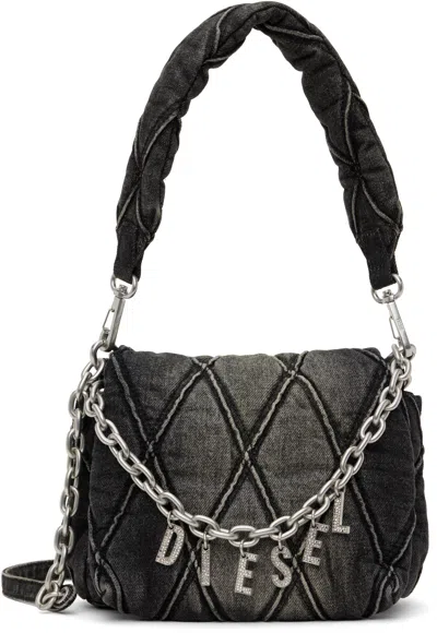 Diesel Black Charm-d Small Shoulder Bag In T8013
