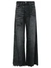 Diesel Jeans Wide Leg Effetto Consumanto In Black