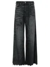 Diesel Jeans Wide Leg Effetto Consumanto In Black