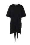 Diesel T-shirt Dress With Tie Front In Black