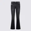 Diesel 1969 D-ebbey Flared Five Pocket Trousers In Black