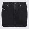 Diesel Mid-rise Denim Miniskirt In Black