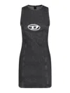 Diesel De-ferriz Logo Mini Dress In Negro