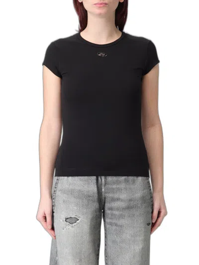 Diesel Oval D Stretch Cotton T-shirt In Black