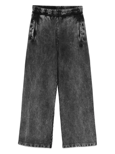Diesel Black Cotton Joggers In Gray