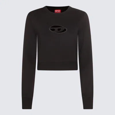 DIESEL DIESEL BLACK COTTON LOGO SWEATSHIRT