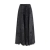 Diesel Full Skirt In Lasered Cotton-hemp Denim