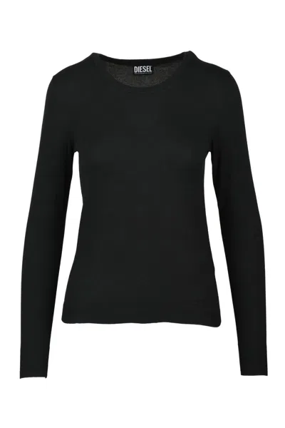 Diesel Black Cotton Men's Crew Neck Sweater In Multi