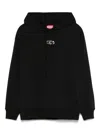 Diesel Hooded Knitwear With Drawstring And Ribbed Cuffs In Black
