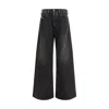 Diesel Black Cotton Relaxed Fit Jeans In Black