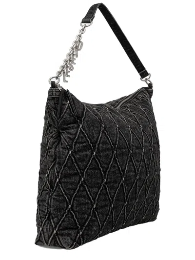 Diesel Black Cotton Shoulder Bag