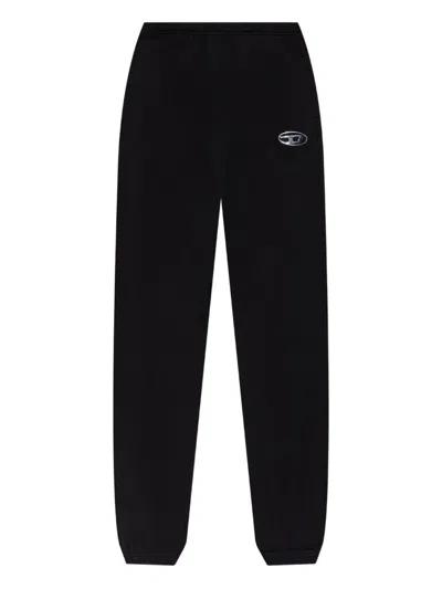 DIESEL BLACK COTTON SWEATPANTS WITH LOGO