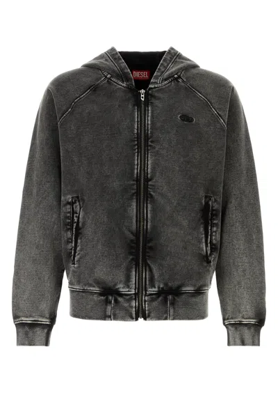 DIESEL BLACK COTTON SWEATSHIRT