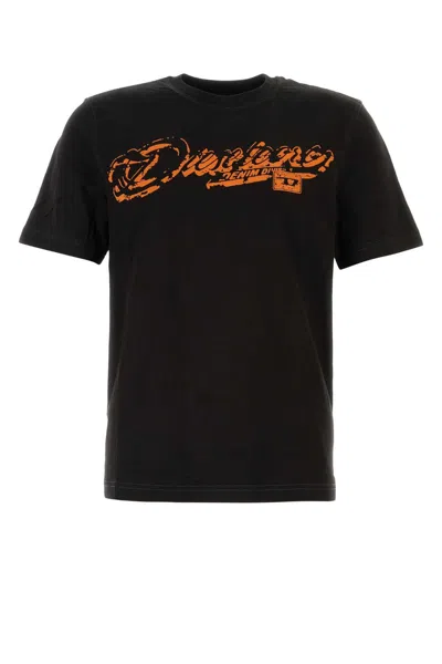 Diesel Black Cotton T-adjsut-r7 T-shirt