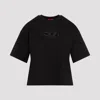 Diesel Cut-out Organic Cotton T-shirt In Black