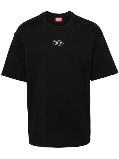 Diesel Black Cotton T-shirt With Logo