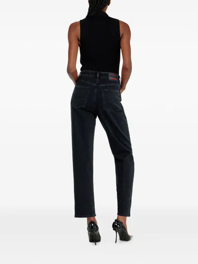 Diesel Black Cotton Trousers In Blue