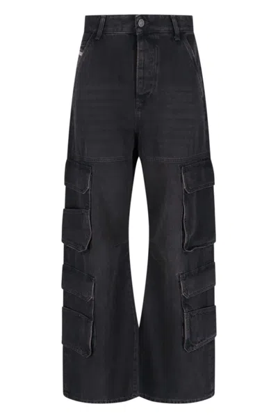 DIESEL DIESEL BLACK COTTON TROUSERS