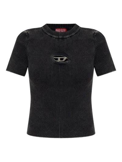 Diesel Black Cotton T-shirts In Blue