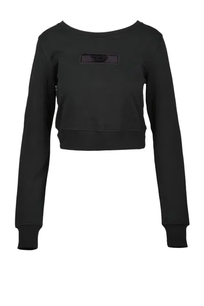 Diesel Black Cotton Women's Cropped Sweatshirt