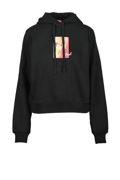 Diesel Black Cotton Women's Cropped Sweatshirt