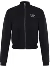 Diesel Black Cotton Zip Up Sweatshirt In Black