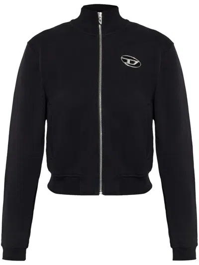 Diesel Black Cotton Zip Up Sweatshirt