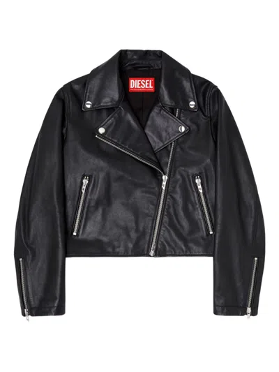 Diesel Black Cowhide Leather Jacket