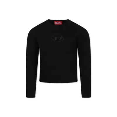 Diesel Kids' Black Crop Sweater For Girl
