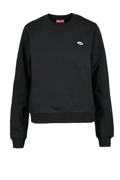 Diesel Black Cropped Cotton Sweatshirt