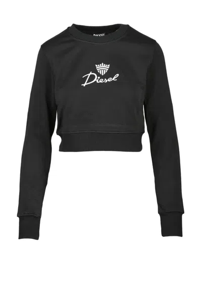Diesel Black Cropped Logo Sweatshirt