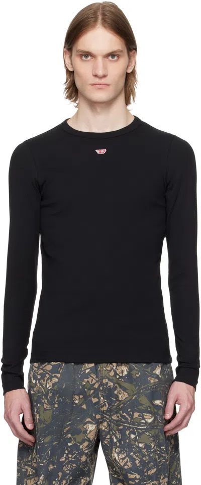 Diesel Black D-ribber-ls-n T-shirt In 9xx
