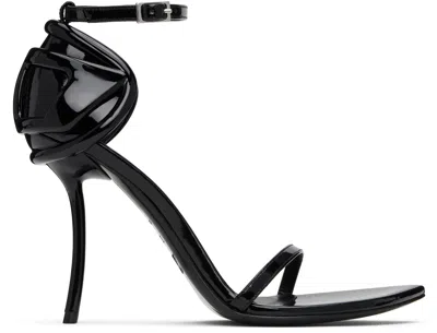 DIESEL BLACK D-TEN&HALF HEELED SANDALS