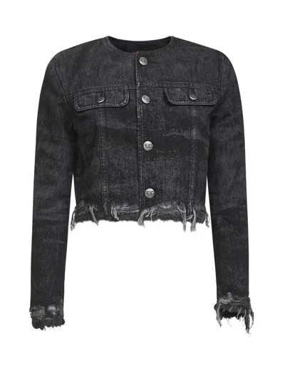 DIESEL BLACK DE-GRAFFY-FSH CROPPED JACKET