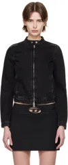 Diesel Cropped Black Jacket In 02